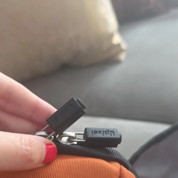 Orange and Black Backpack with Customizable Panel - Picture 6 of 8